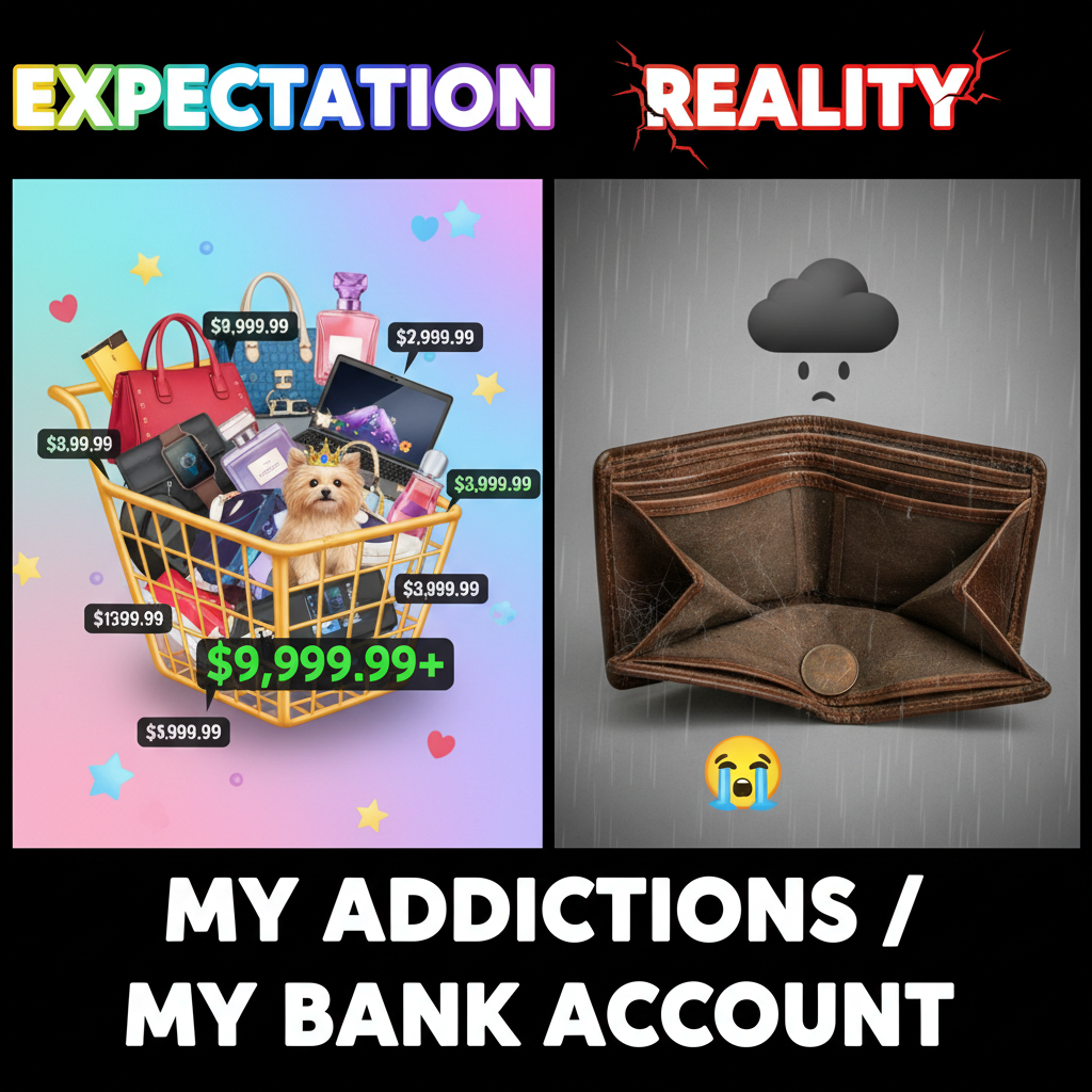 My online shopping cart vs. my bank account. It's a tragedy in 5 acts.