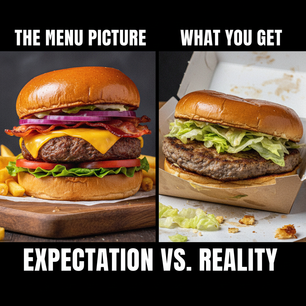 Ordered a burger, got a spiritual journey. Where's the beef?!