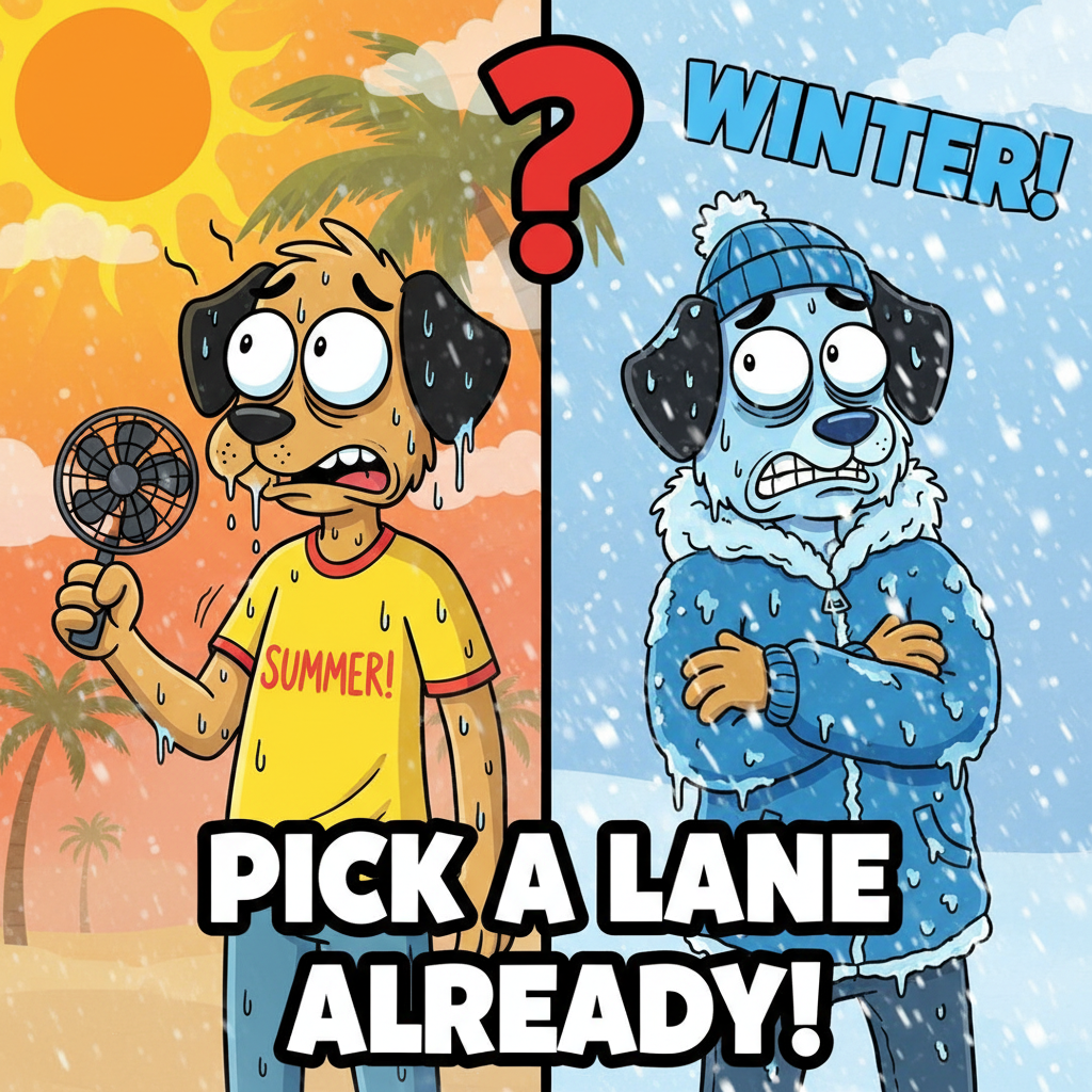 It's either 100 degrees with 90% humidity or snowing in April. There is no in-between.