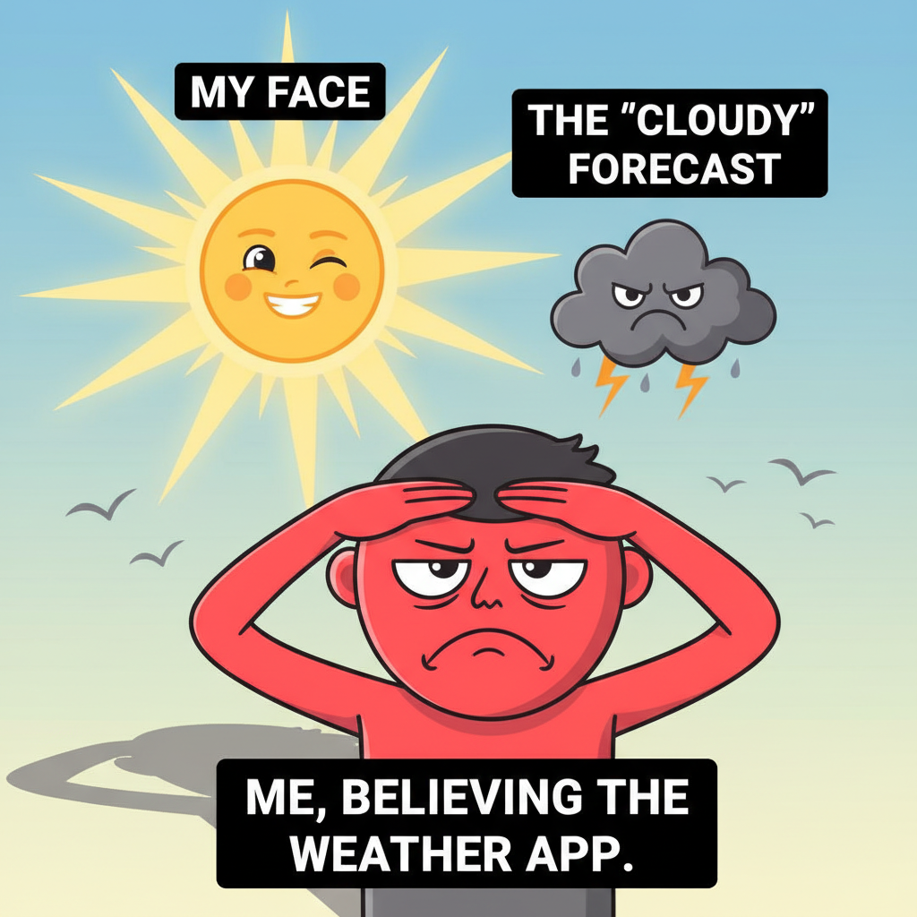 It's 70 degrees and sunny. My neighbor is complaining it's 'too bright.' We need a weather emoji for 'over it.'