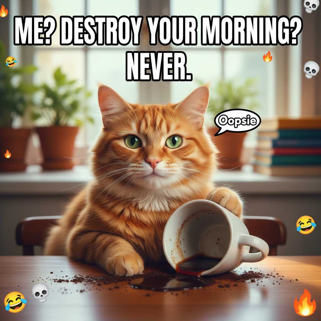 My cat just knocked over my coffee while staring me dead in the eyes. This is love, right?