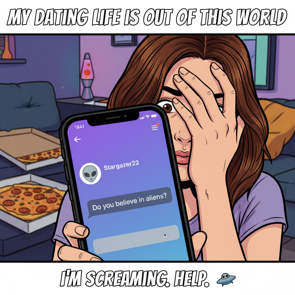 Matched with someone whose first message was 'Do you believe in aliens?'. Send help.