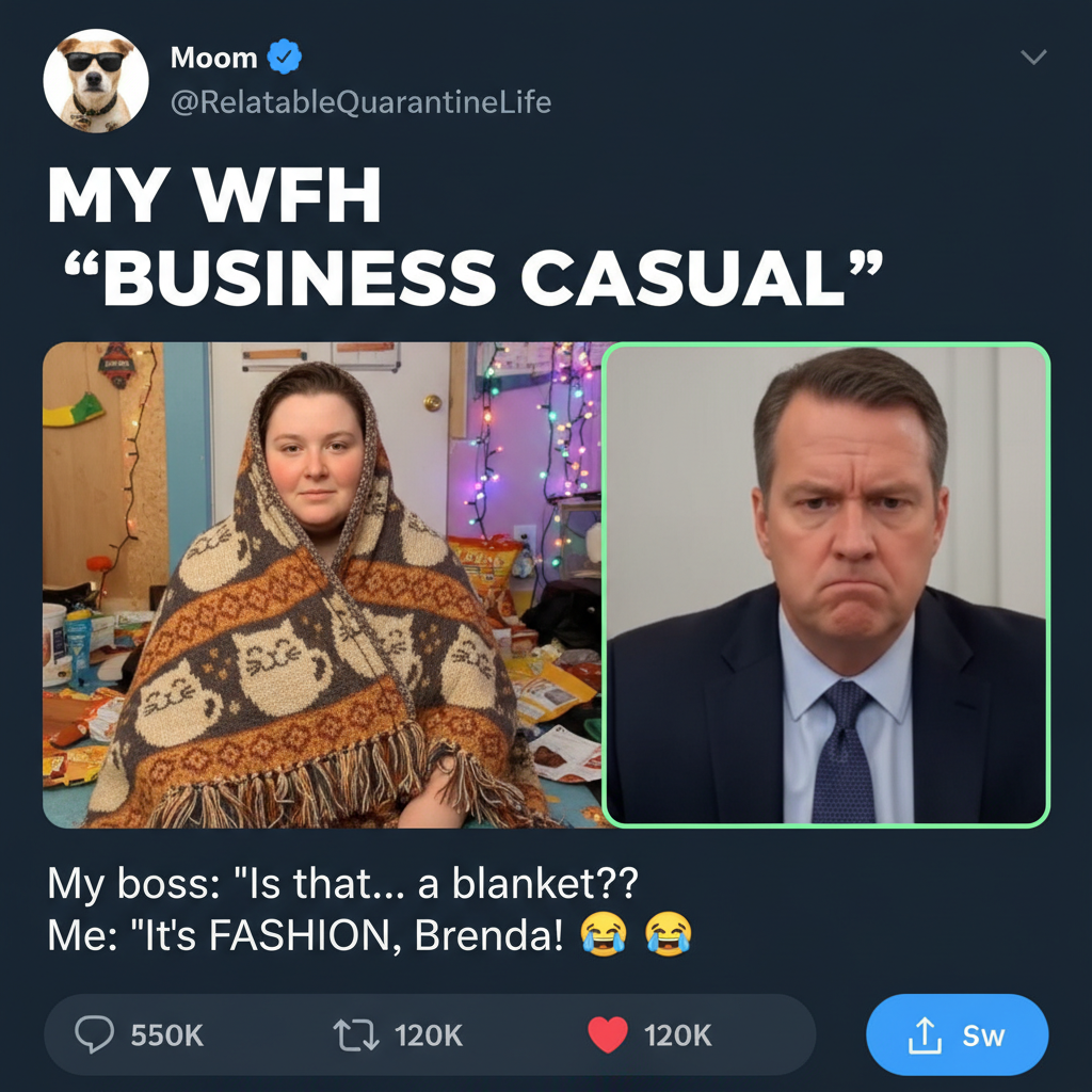 My boss just asked if I was 'wearing a blanket' on Zoom. It's a poncho, okay?!