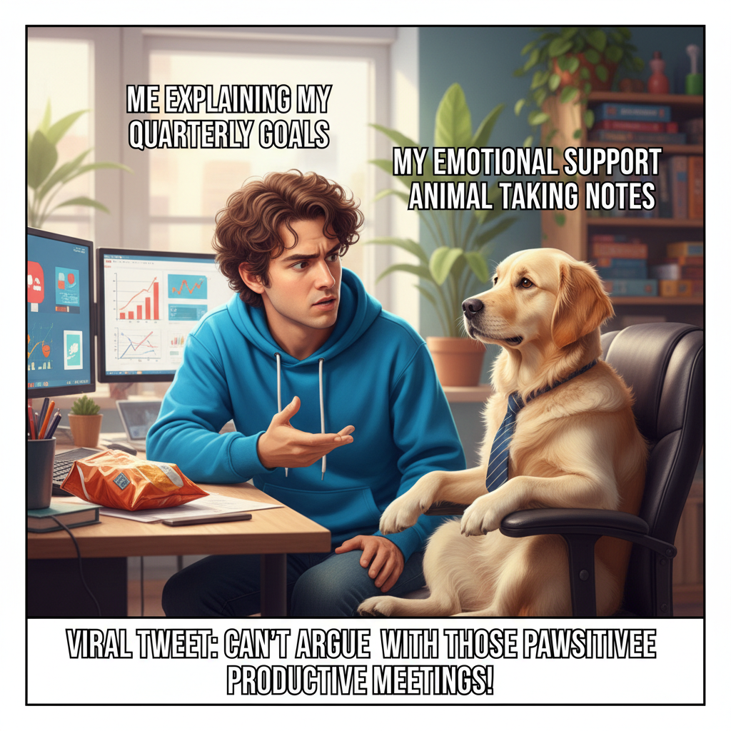 Just had a full conversation with my dog about my quarterly goals. WFH is going great.