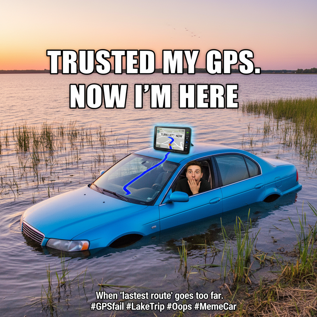 GPS told me to turn left into a lake. I questioned my life choices.