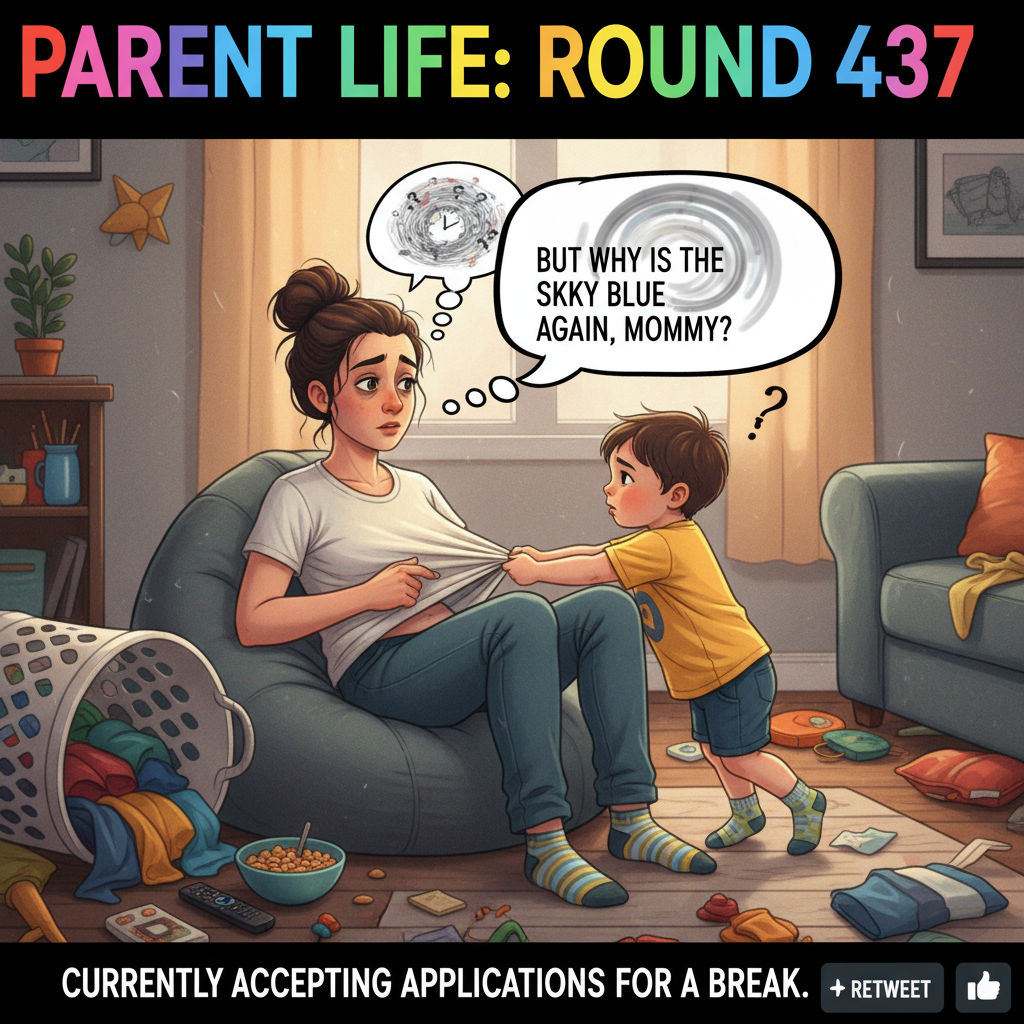 My toddler just asked if I 'live at home'. I need a vacation from my vacation.