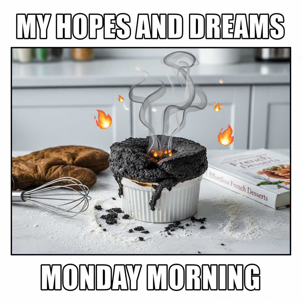 Attempted to make a soufflé. Now my kitchen looks like a science experiment gone wrong. 🌋 #CookingFail