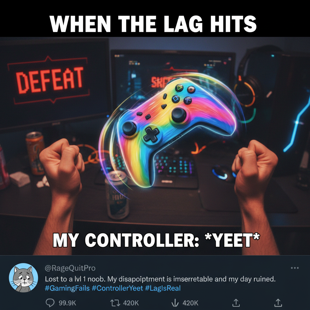 My controller just flew across the room. It wasn't me, it was the lag. 🎮 #GamerLife