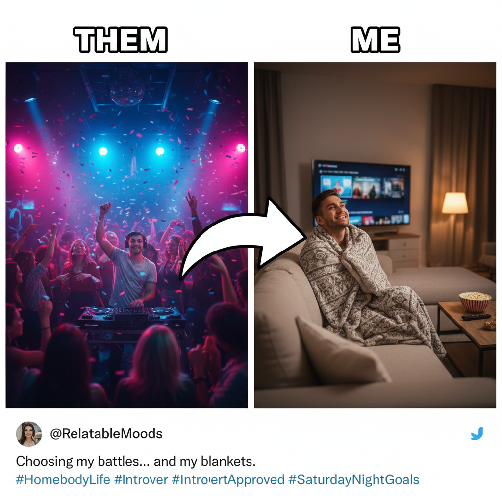 Friday night plans: clubbing. Friday night reality: debating if I should get off the couch. 😴 #Mood