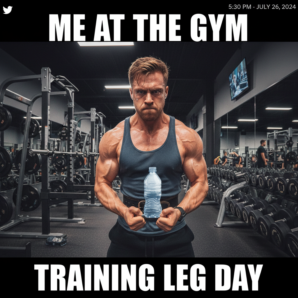 Just saw someone doing bicep curls with a tiny water bottle. We all start somewhere. 💪 #GymHumor