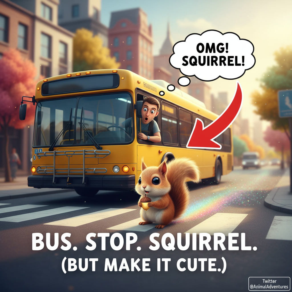 The bus driver just stopped for a squirrel. This is my kind of public transport. 🐿️ #CommuteLife