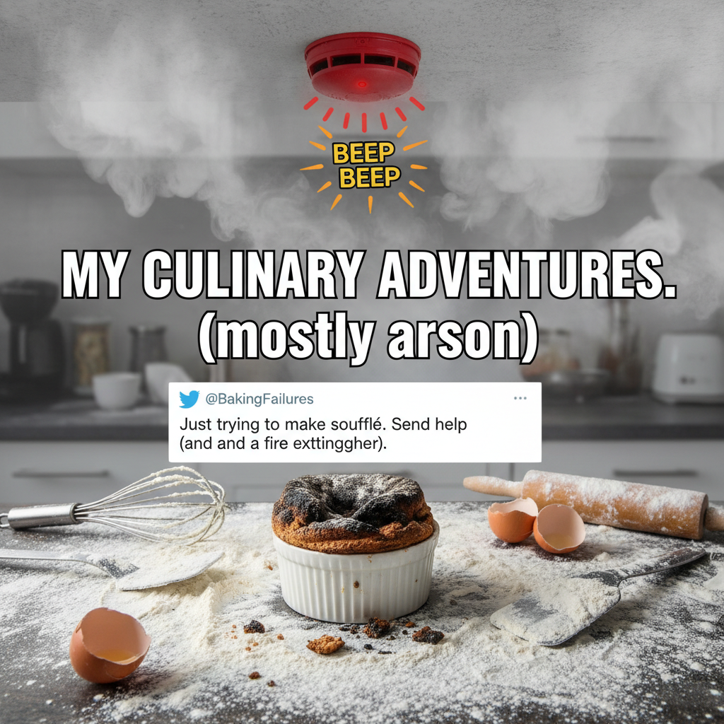 Tried to make a soufflé. Now my kitchen looks like a science experiment gone horribly wrong.