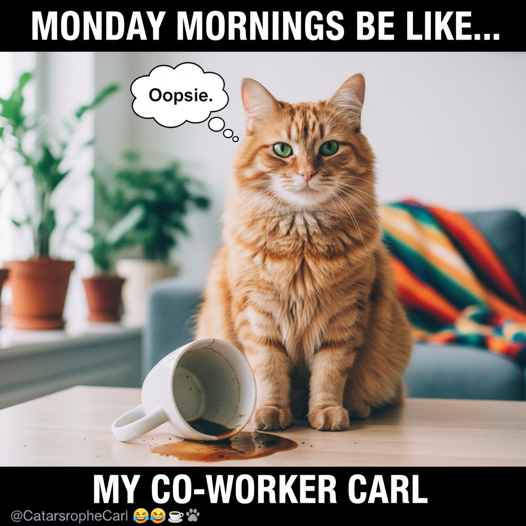 My cat just knocked over my coffee while staring me dead in the eyes. The audacity.