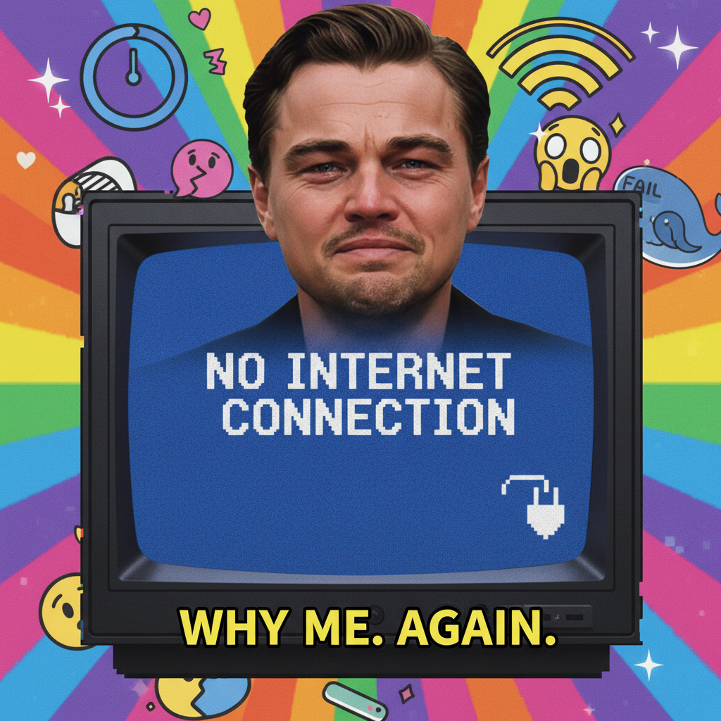When the Wi-Fi goes out mid-Netflix binge: *insert crying Leo meme*