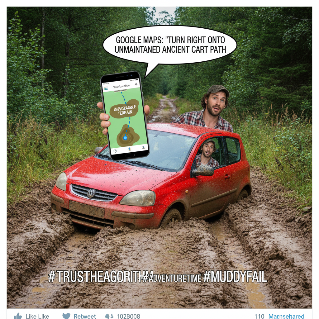 Road trip rule #1: Never trust the 'short cut' Google Maps suggests. Never.