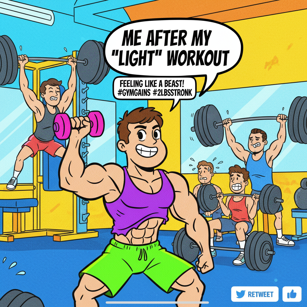 Saw a guy at the gym doing bicep curls with a 2lb dumbbell. My spirit animal.