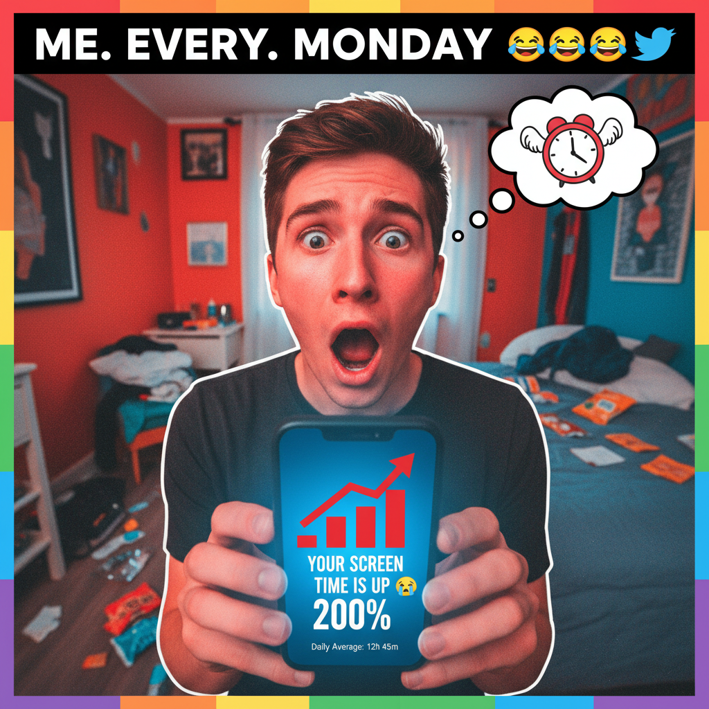 My screen time report just called me out. I'm not addicted, I'm just... highly engaged. Yeah.