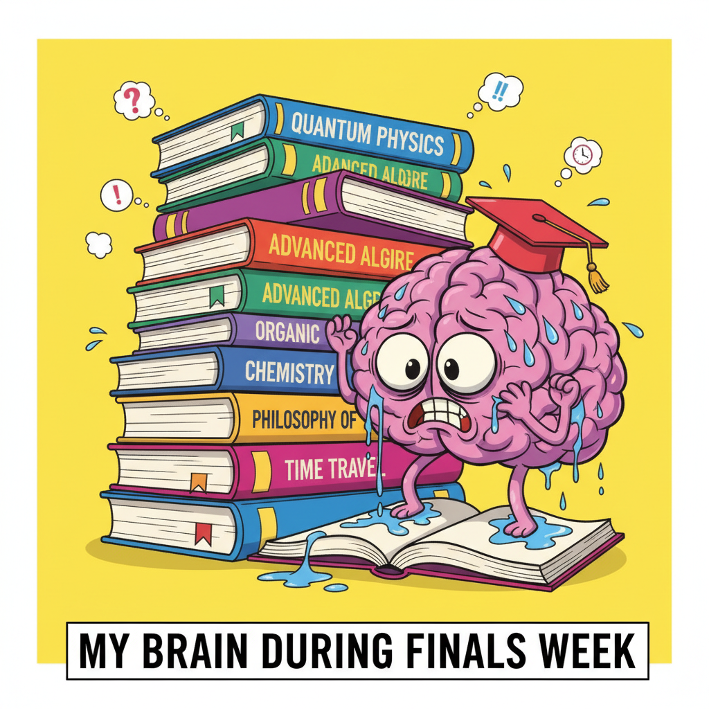 My brain during exam season: 'We're going to pretend I didn't see that.' 🫠