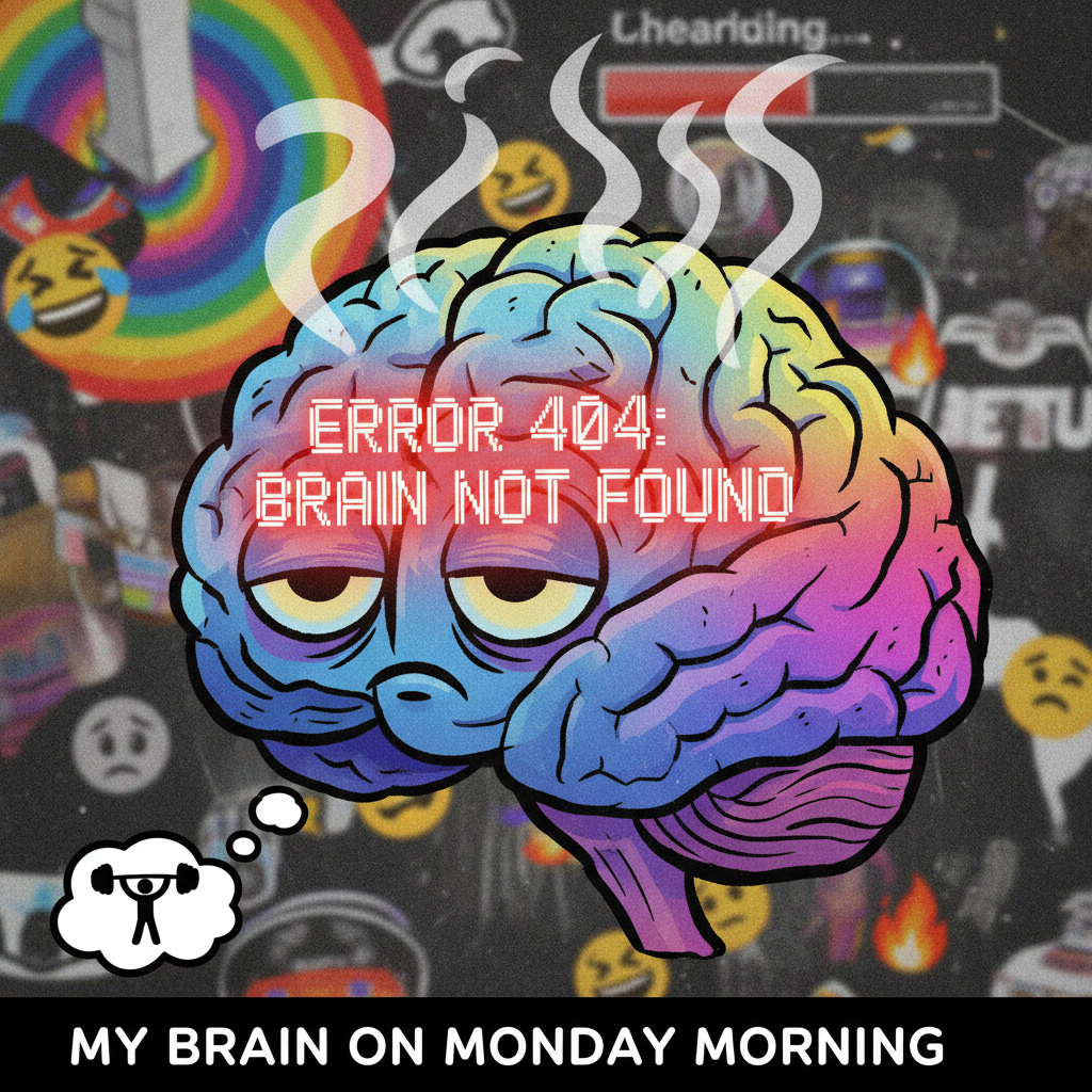 My brain on Monday morning: 'Error 404: Motivation not found.'