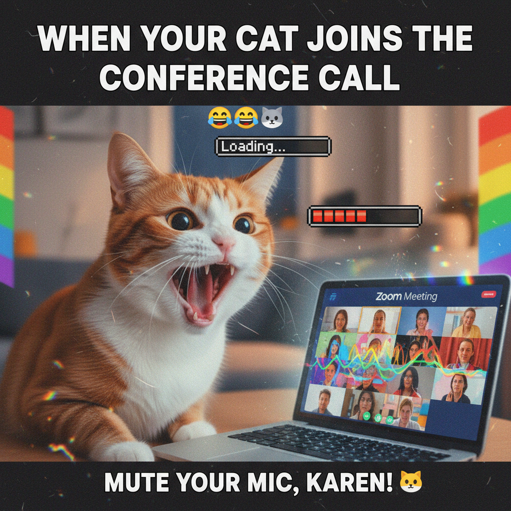 My mic was ON during the entire Zoom meeting. My cat was yelling. I'm done.
