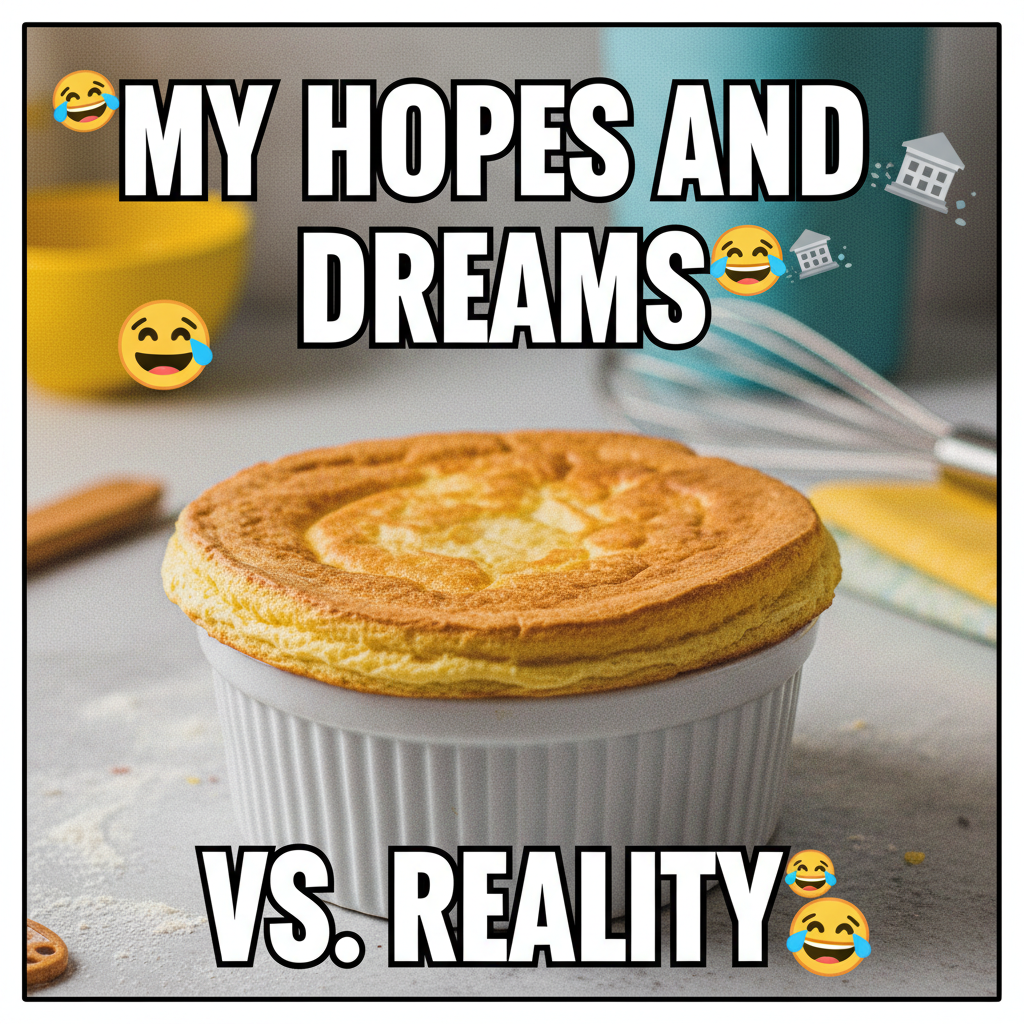 Tried to make a soufflé. Ended up with a delicious, but very flat, pancake.