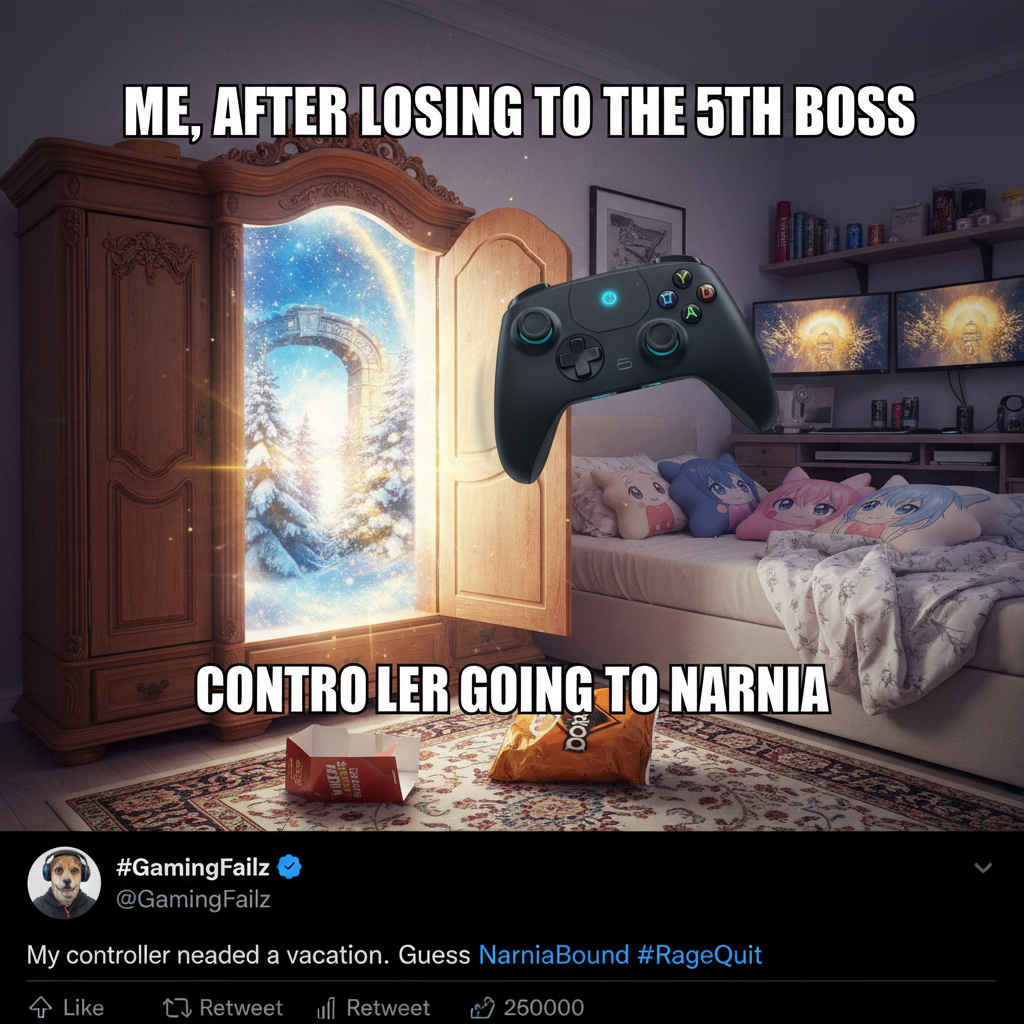 Just rage quit a game so hard my controller went to Narnia. Send thoughts and prayers.