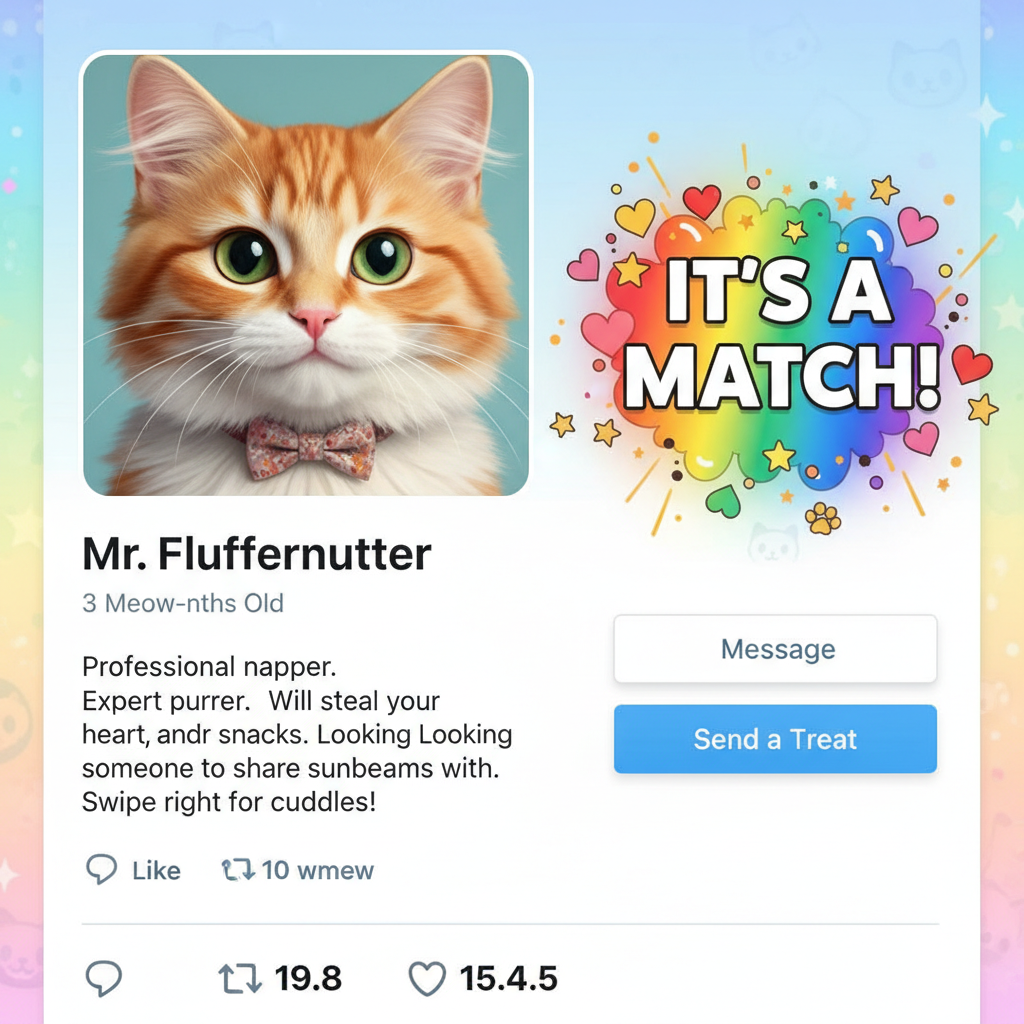 Swiped right on a profile that was just a picture of a cat. No regrets.