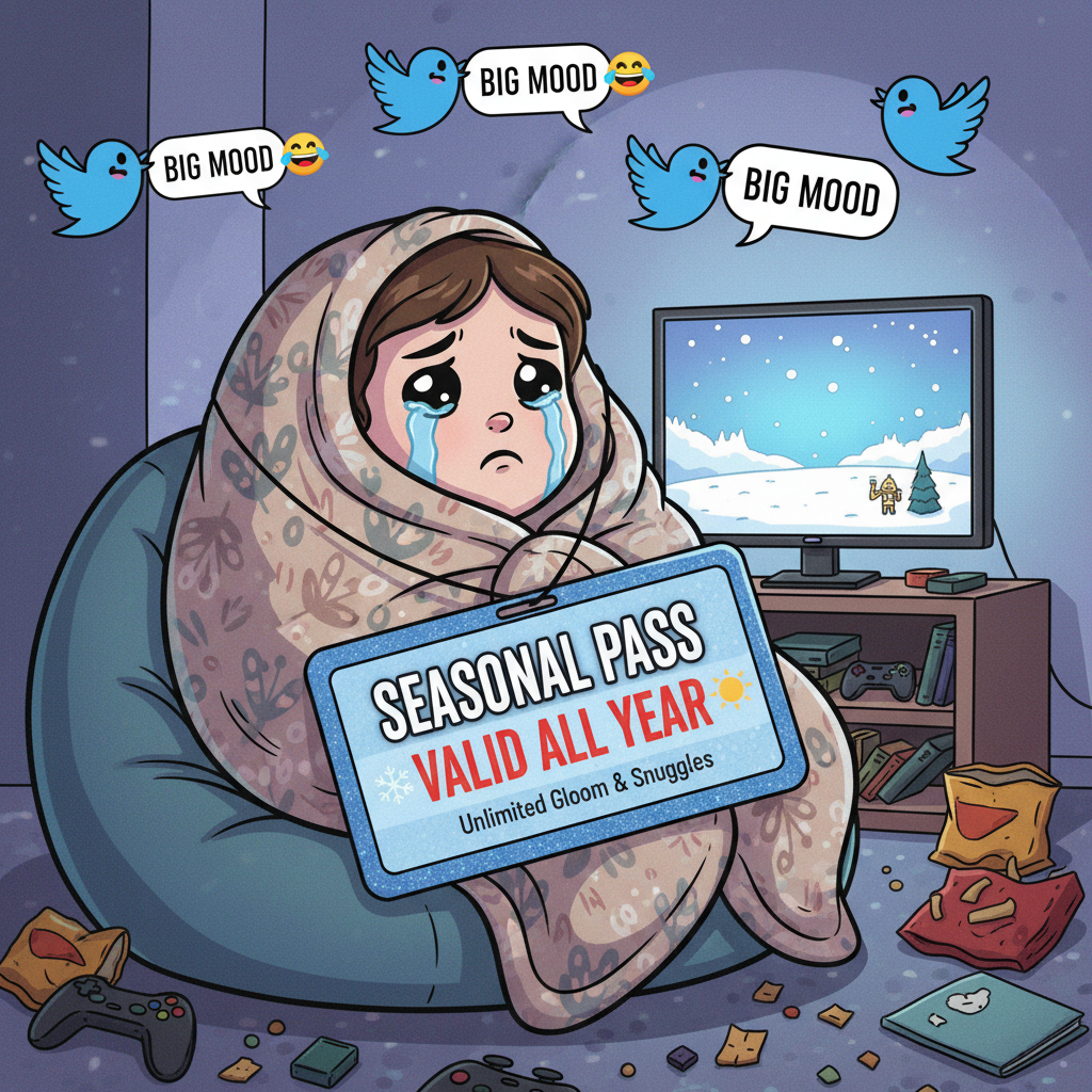 My seasonal depression has a seasonal pass. It never leaves.