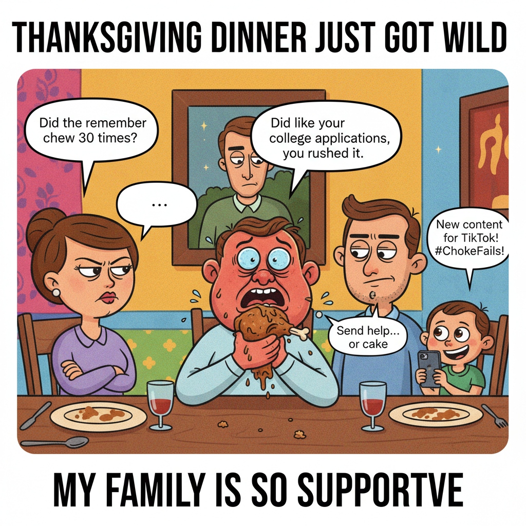 Holiday dinner: 'So, any special someone?' Me: *chokes on gravy* #FamilyChaos