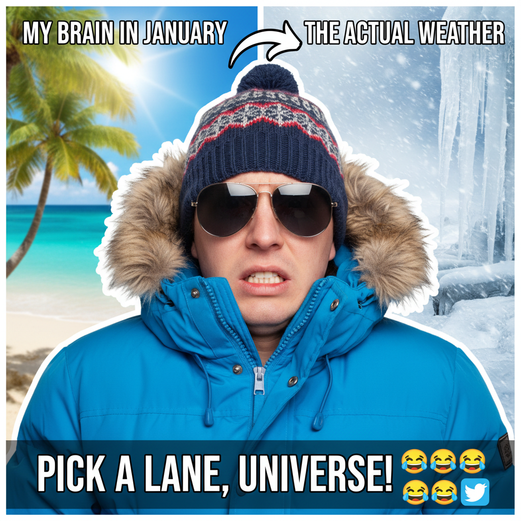 It's 75 degrees and sunny but somehow 'too cold' and 'too hot' simultaneously.