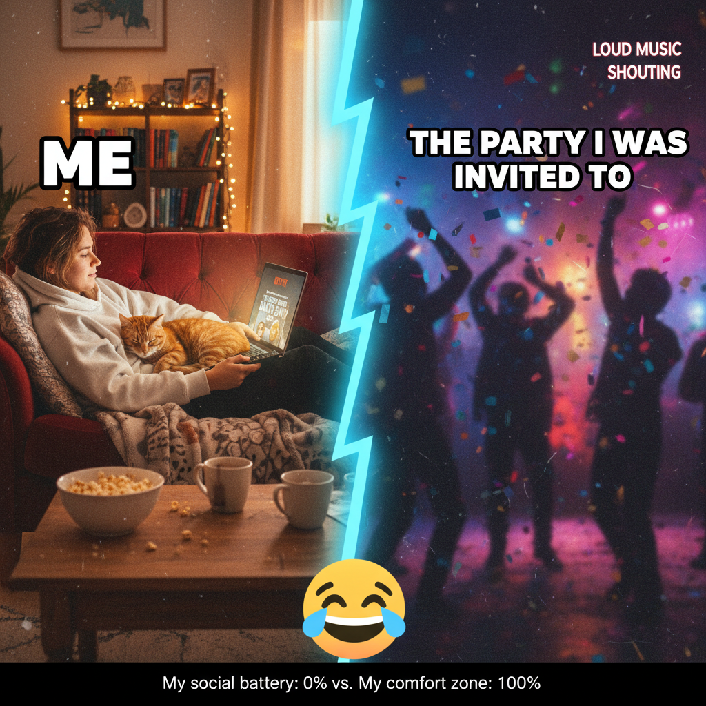 Friday night plans: wild party. Reality: wild party with my cat and Netflix.