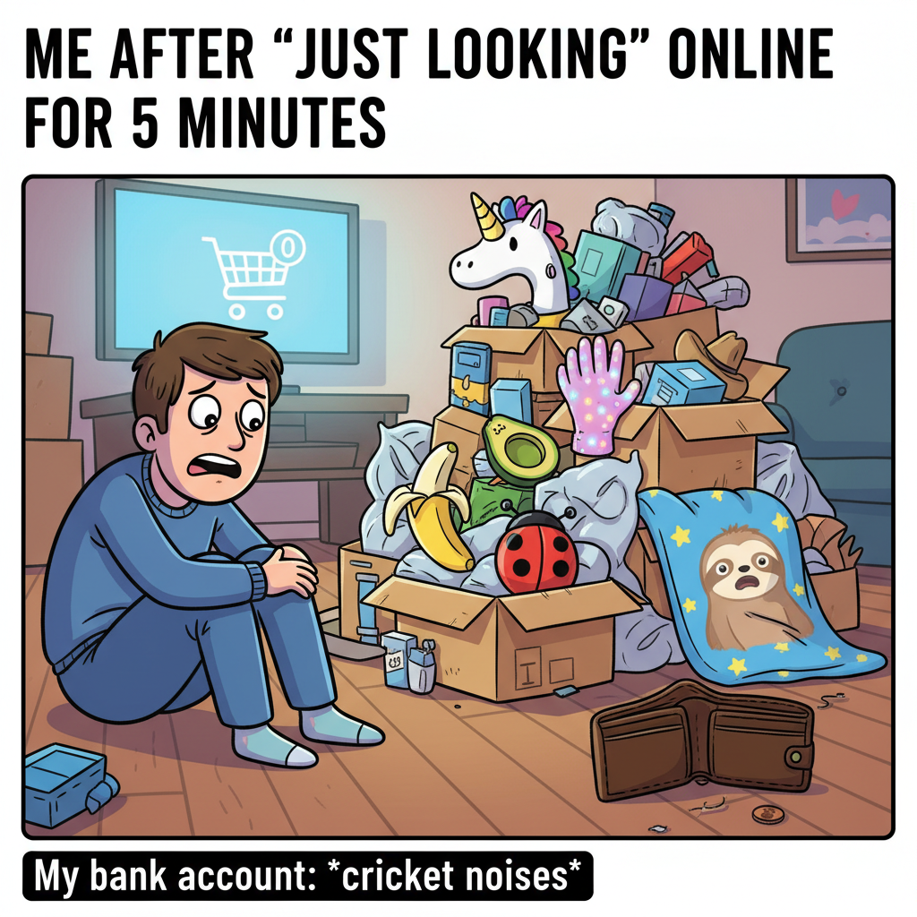 Online shopping regret is my favorite sport. My wallet is losing.