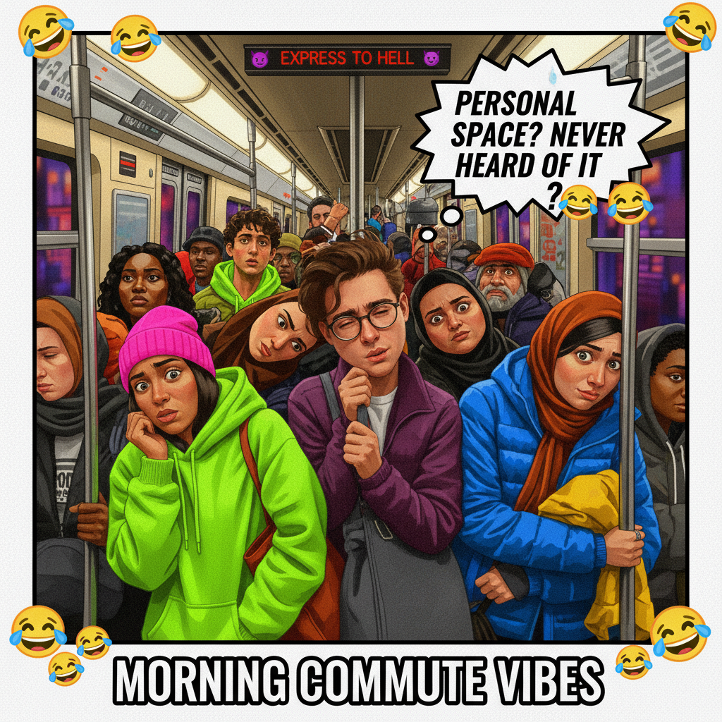 Public transport at 8 AM: where personal space goes to die.