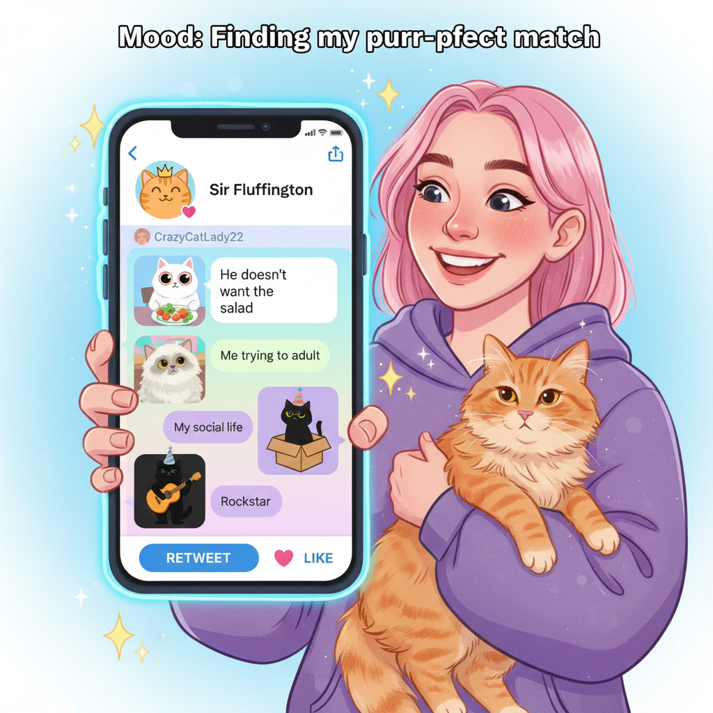 Matched with someone who only sends cat memes. Is this love or just purr-fection?