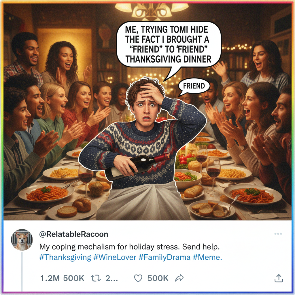 Aunt Carol just asked if I'm 'still single' for the 3rd time. Send wine, not thoughts & prayers.