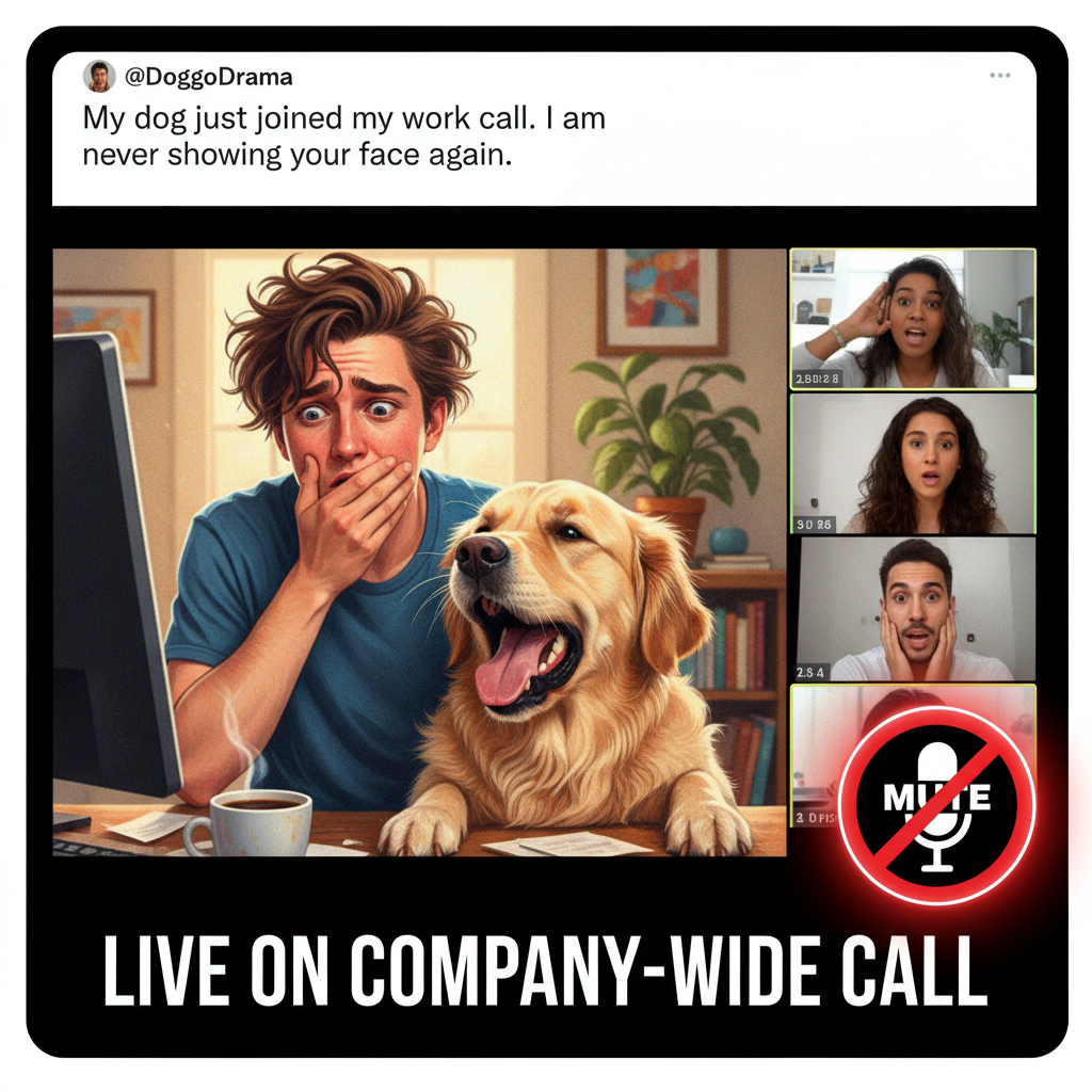 My coworker just messaged me 'you're on mute' while I was talking to my dog.