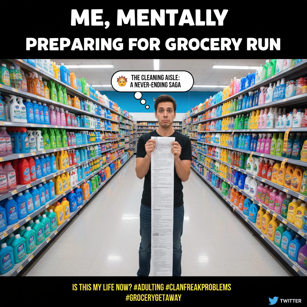 Adulting is just making a grocery list and realizing 80% of it is cleaning supplies.