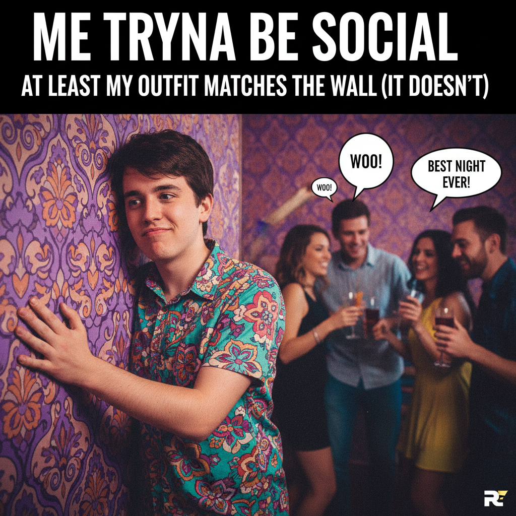 Introvert at a party: Activating 'blend into wall' protocol.