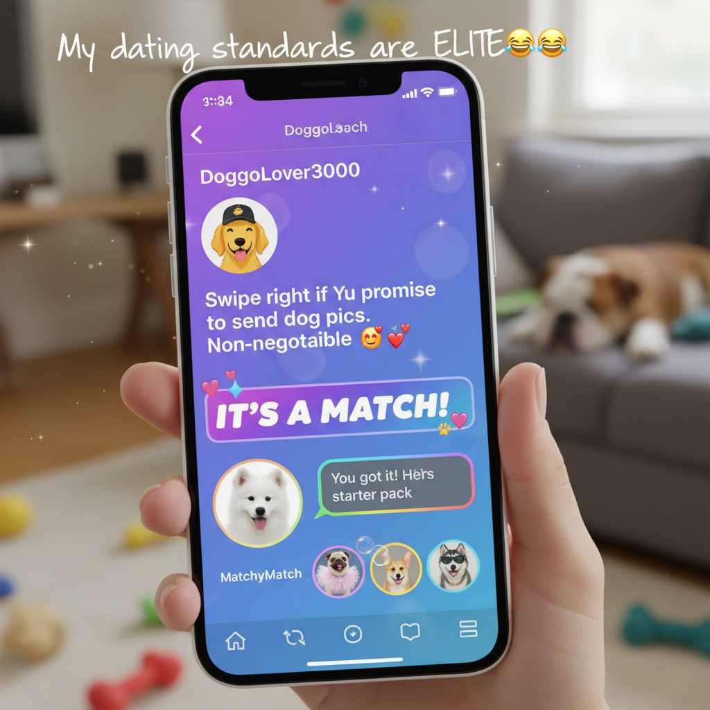 My dating app bio just says 'Send me your best dog pics.' It's working.