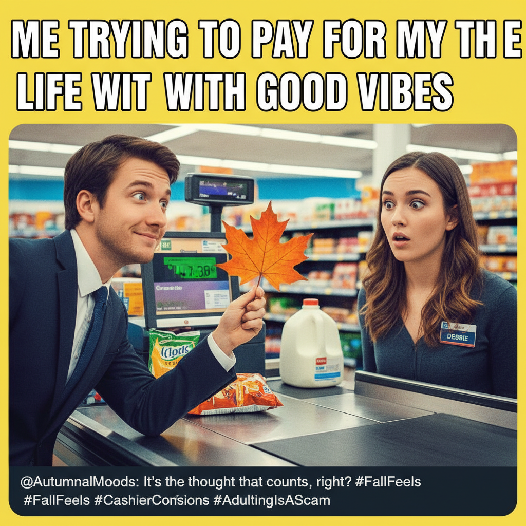 Seasonal depression hit so hard I just tried to pay for groceries with a leaf.