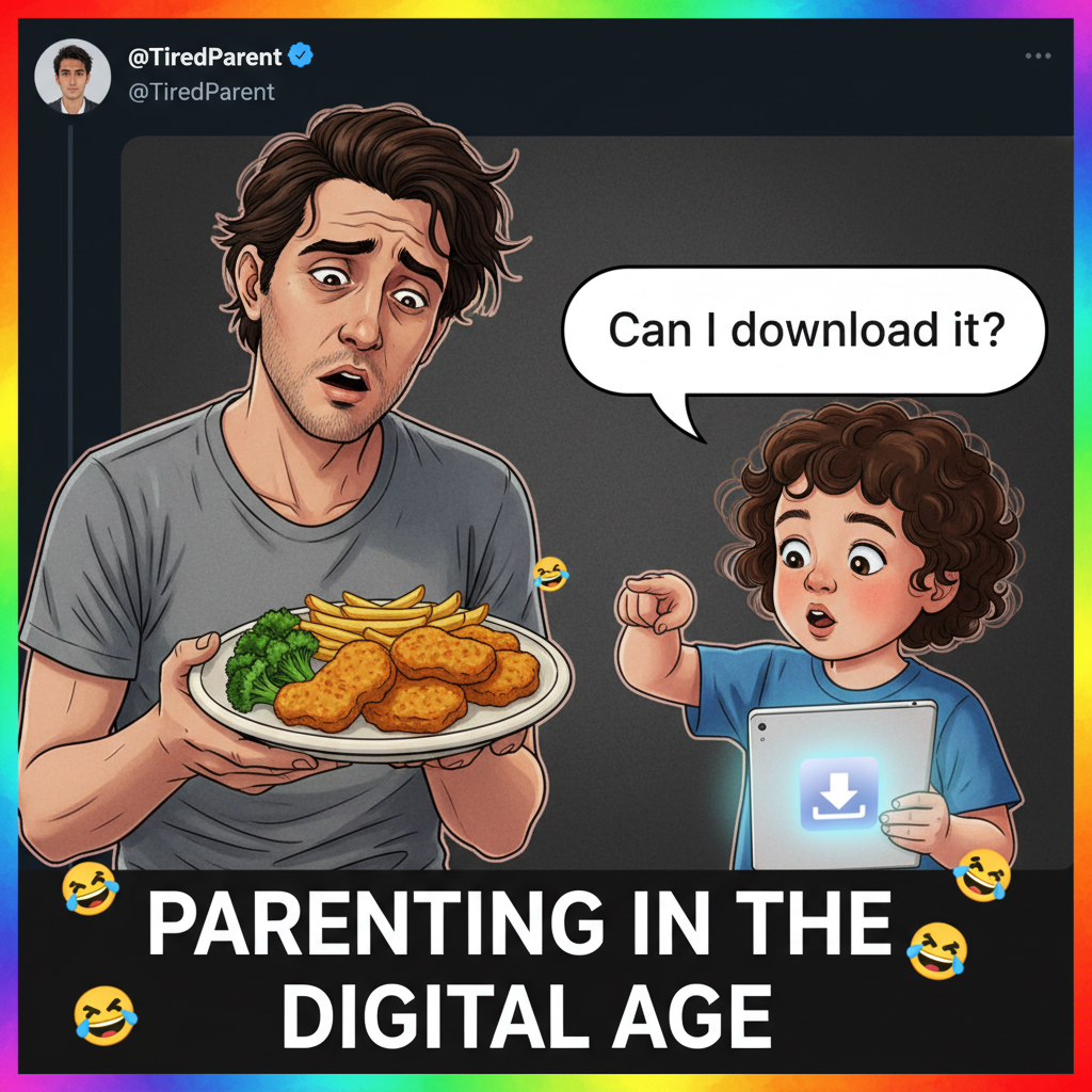 My kid just asked if they can 'download' dinner. Send help and a charger.