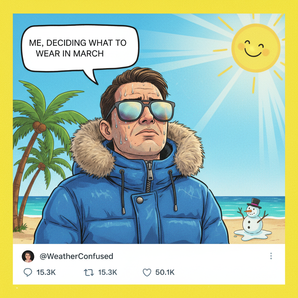 It's 70 degrees in February. The weather is gaslighting us.