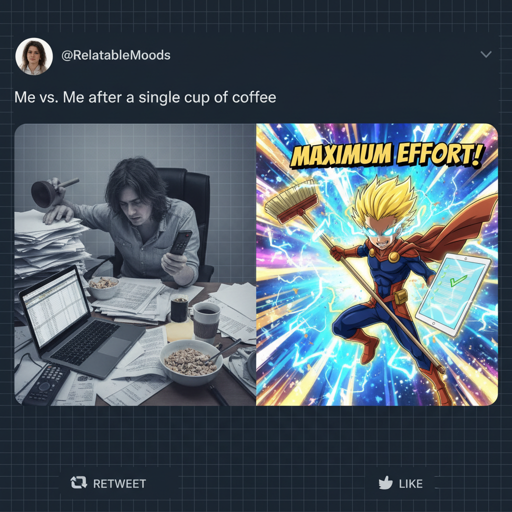 Me trying to adult vs. me in an anime: *epic power-up sequence*