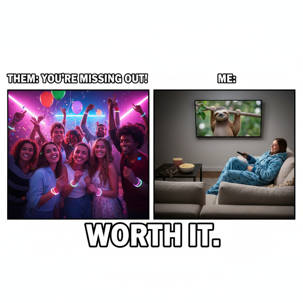 Friday night plans: Go out. Friday night reality: Pajamas and a documentary about sloths.