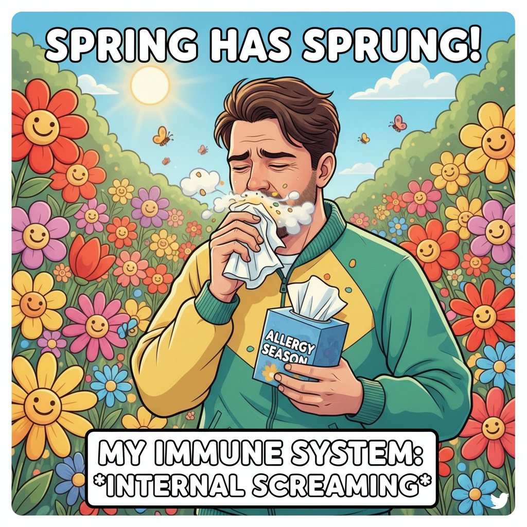 It's 75° and sunny, but my allergies say it's the apocalypse. Send tissues.