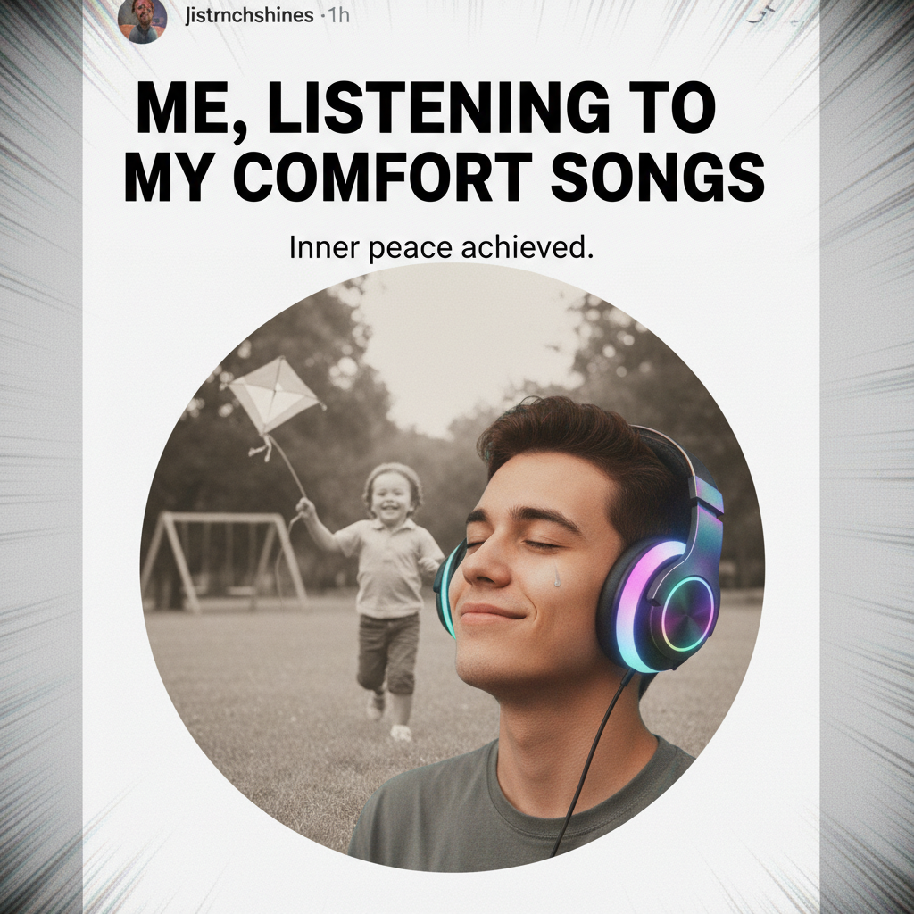 Hearing that one song from your childhood and suddenly you're 8 again, no bills, just vibes.