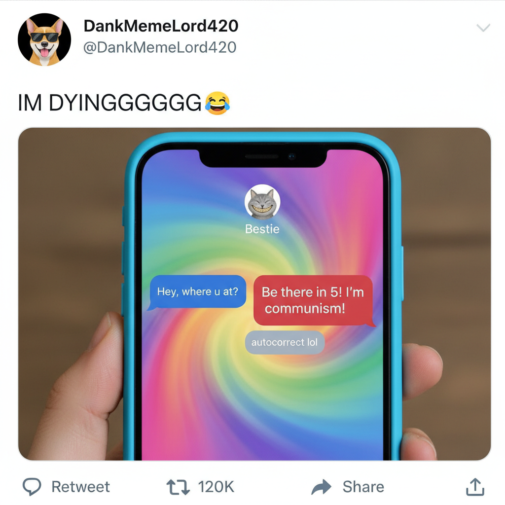 Autocorrect changed 'I'm coming' to 'I'm communism.' My boss is now very confused.