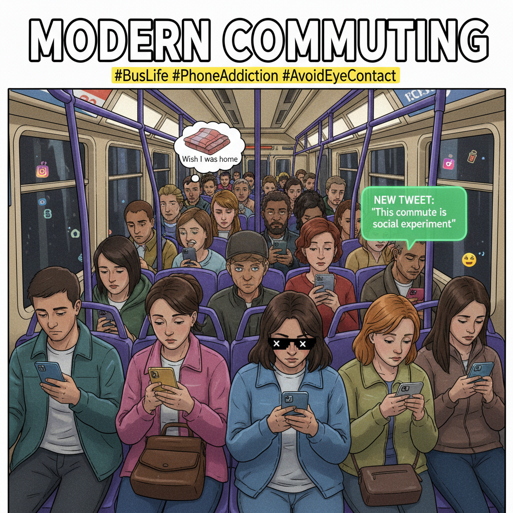 Public transport is just a social experiment on how long people can avoid eye contact.