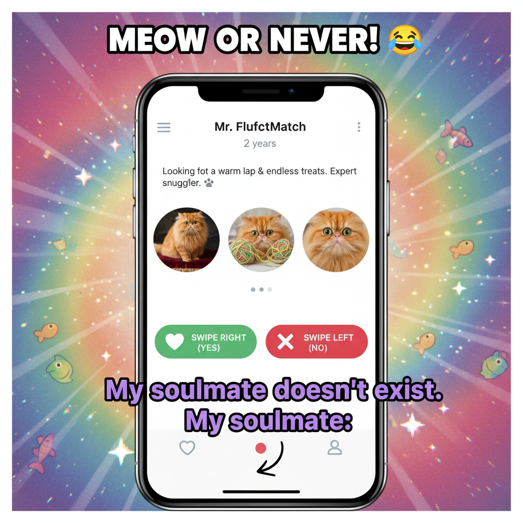 Matched with someone who only sends pics of their cat. I'm not mad, I'm just confused. #DatingApps