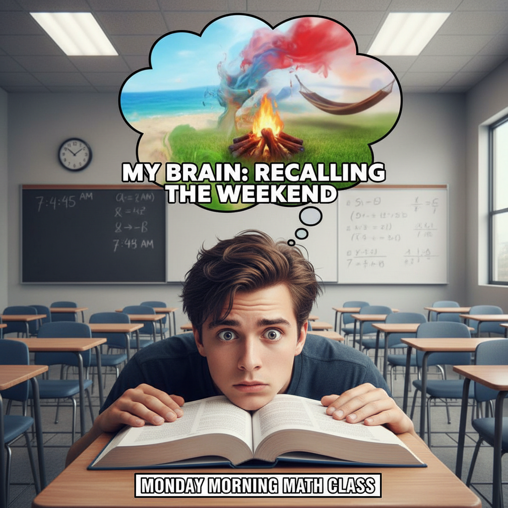 My brain on Monday mornings trying to remember what a 'weekend' is